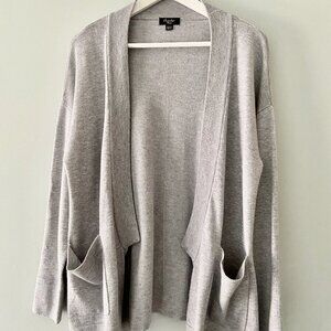 Grey Open Front Cardigan with Pockets - Size EU M